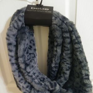 Bebe Faux Fur Infinity Scarf Leopard print.